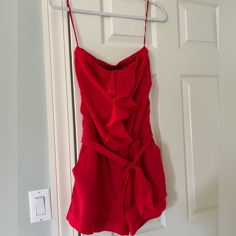 Express, Red Ruffle Romper - Picture 3 of 4